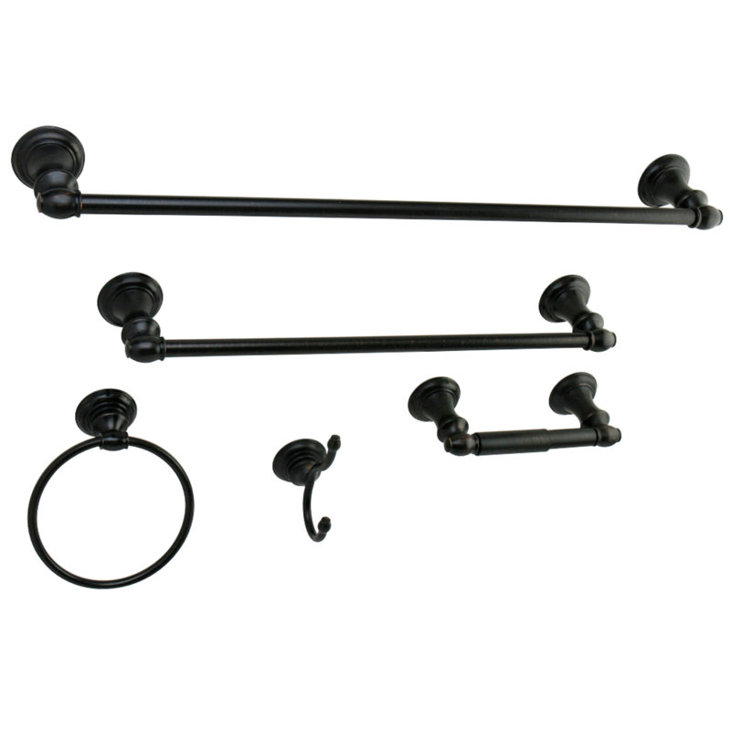 Kingston Brass Provence 5-Piece Bathroom Hardware Set, Oil Rubbed Bronze