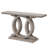 55” Farmhouse Console Table with Geometric Wooden Base, Rustic Entryway Sofa Table for Living Room, Hallway, Foyer – Decorative Accent Table for Display and Storage, Grey
