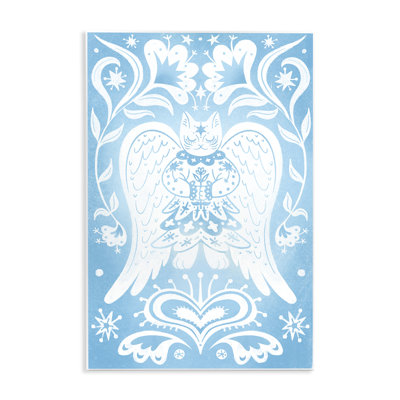 Plaque murale symétrique à motif de chat ange, design par Hannah Moren