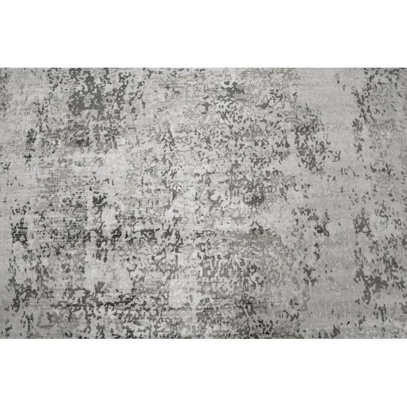Tapis argent noué à la main de haute qualité, Rectangle de 10 pi x 14 pi