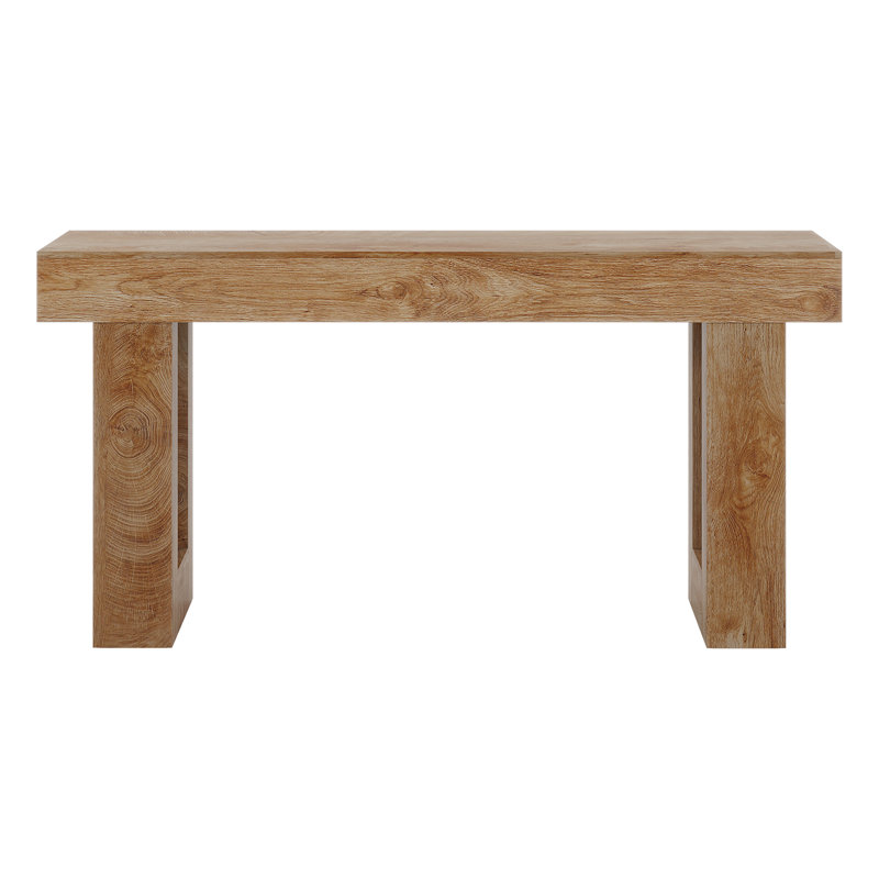 63" Farmhouse Console Table, Natural Wood