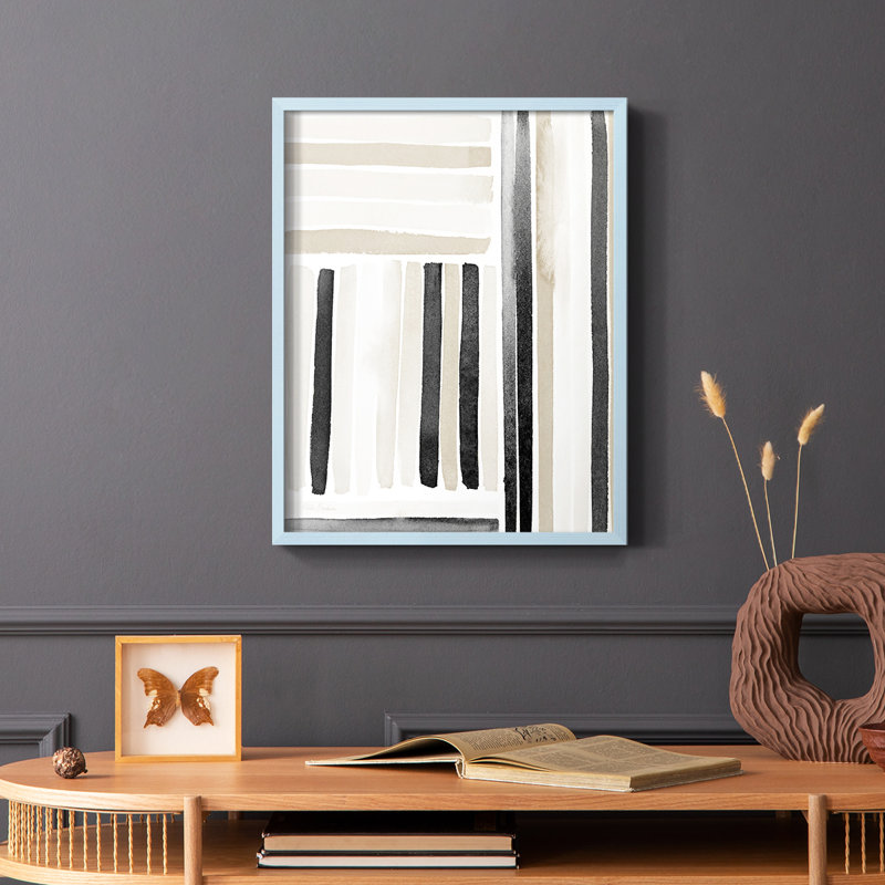 «Neutral Lines I», reproduction encadrée - bois massif, H 20 po x l 16 po, Noir