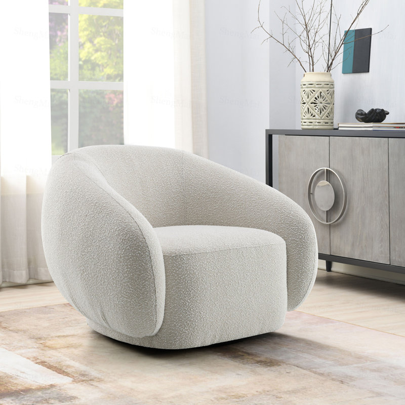 Fauteuil Isabel Beige Boucle pivotant