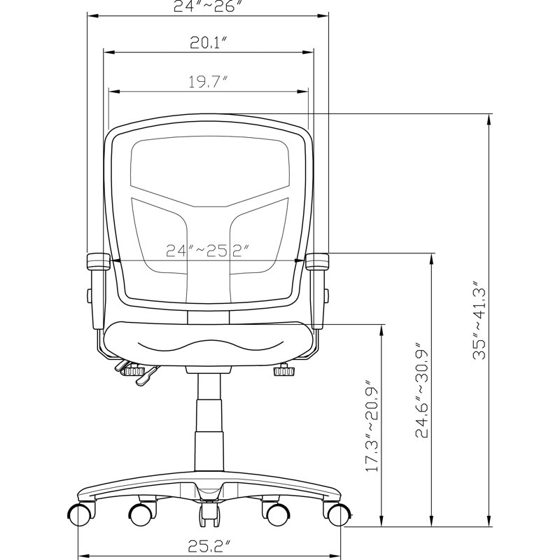 Inbox Zero Pasca Task Chair, Gray