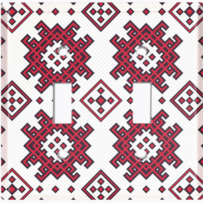 Patterned 2 - Gang Toggle Light Switch Standard Wall Plate