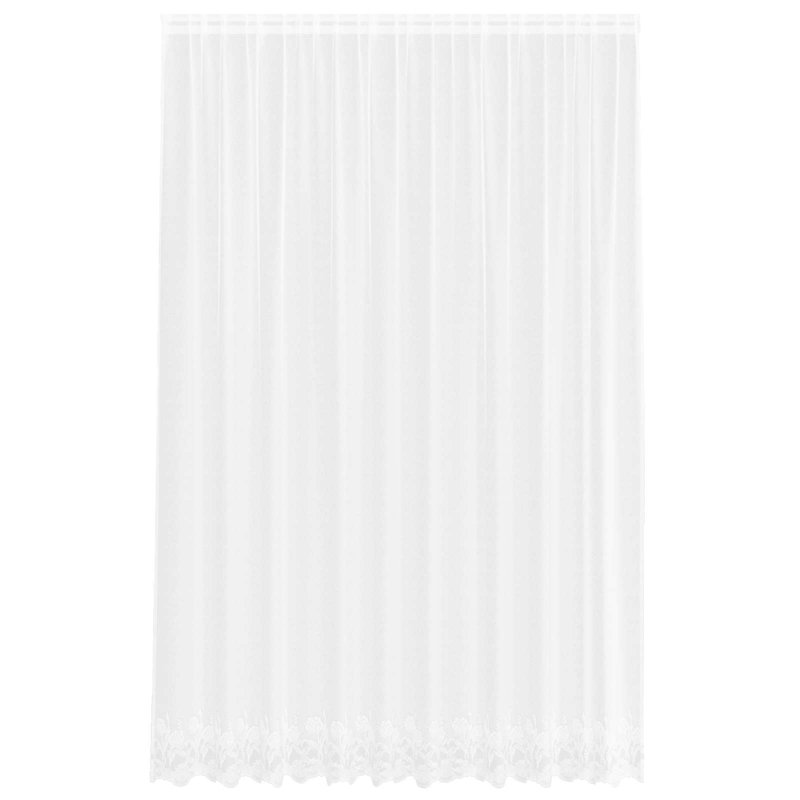 Curtains With Curtains Floral White Polyester, 300cm Width x 280cm Drop