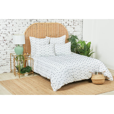 Housse de couette réversible en coton Mel White