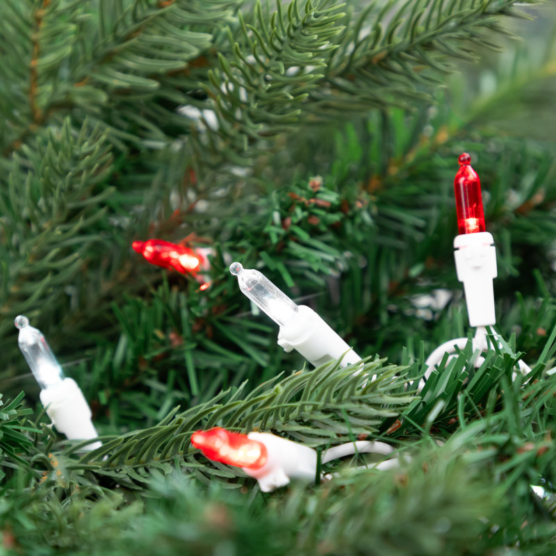 Guirlande 100 lumières DEL de Noël 100 fils, Rouge / blanc parfait / blanc