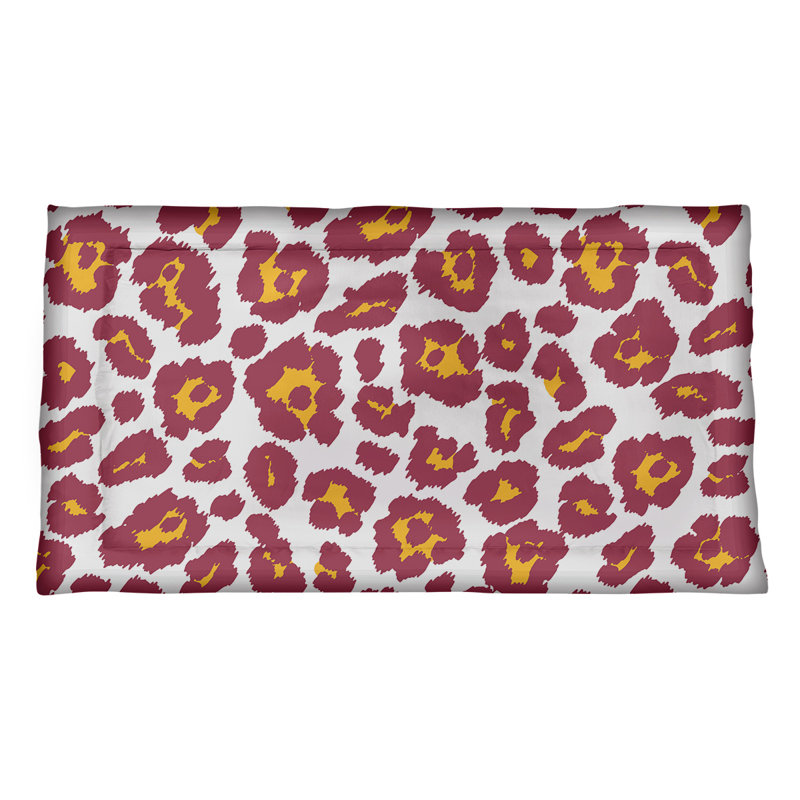 Taie décorative à imprimé léopard de l’Arizona, polyester, Standard, Blanc / rouge / jaune