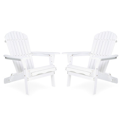 2 Gray Wood Patio Chairs - Foldable With Surface Solid Folding And Style