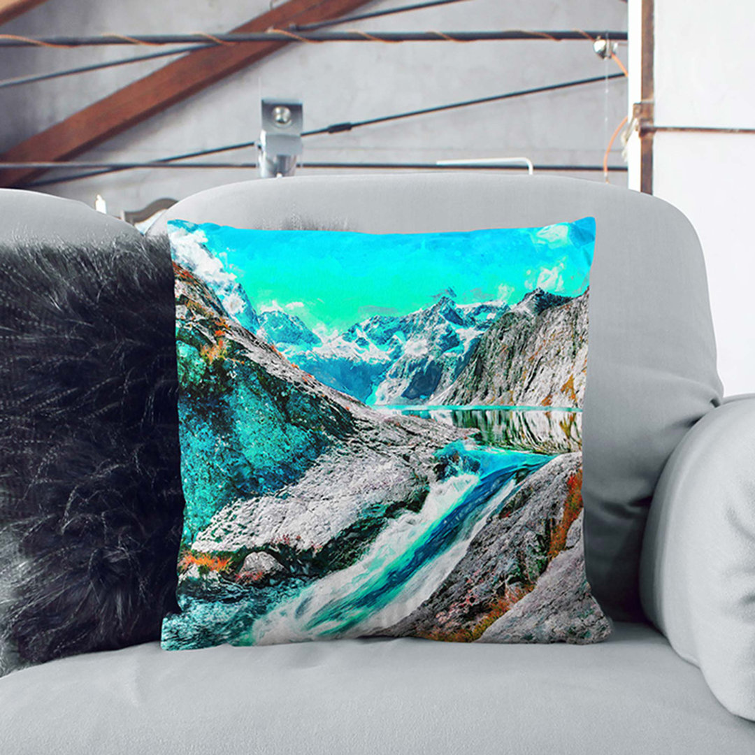 Fiordland National Park New Zealand in Abstract Cushion with Filling