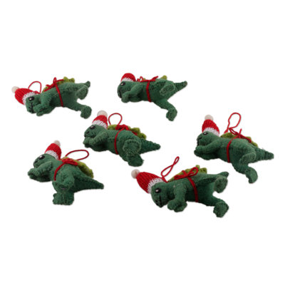 Dakota Fields Handmade Dashing Dinos Wool Felt Ornaments