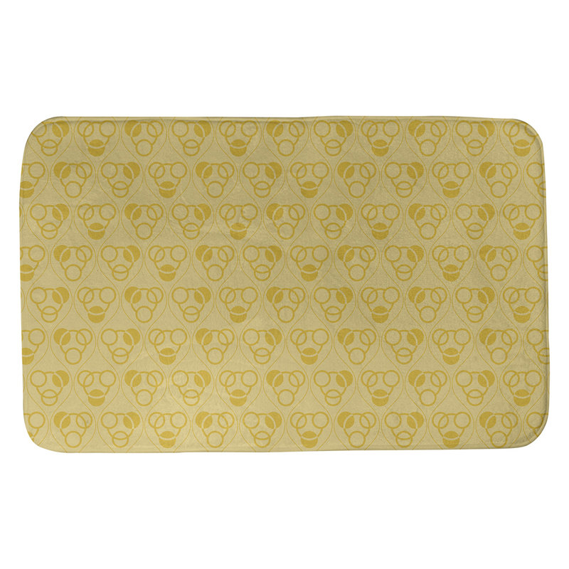 Tapis de bain géométrique rectangulaire antidérapant Circles Waves, l 17 po x L 24 po, Jaune