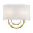 2 Light Bronze Large ADA Sconce With Hand Crafted Off-White Fabric Shade-884744089