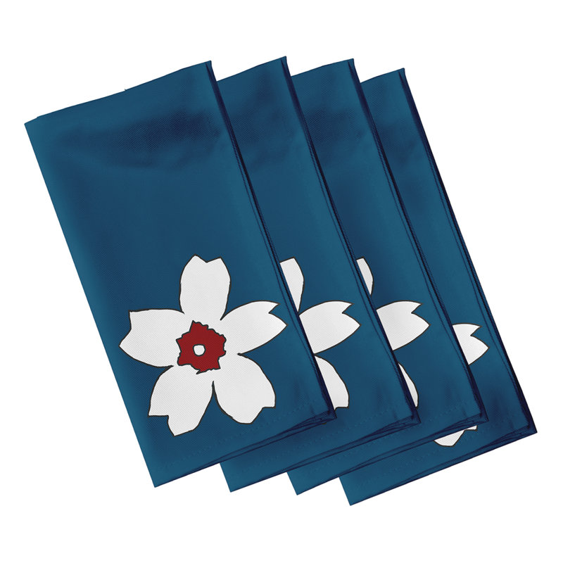 Serviette Brainard, L 18 po x L 18 po, Bleu sarcelle / rouge