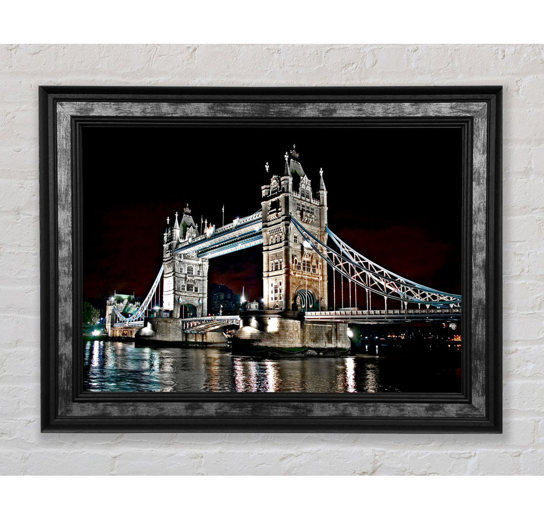 London Tower Bridge Night Lights - Einzelne Bilderrahmen Kunstdrucke