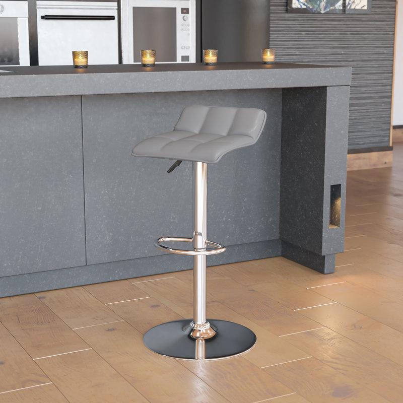 Tabouret de bar pivotant à hauteur réglable Noriega, Gris
