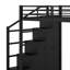 Lit mezzanine double en métal avec tablettes, armoires et garde-robe
