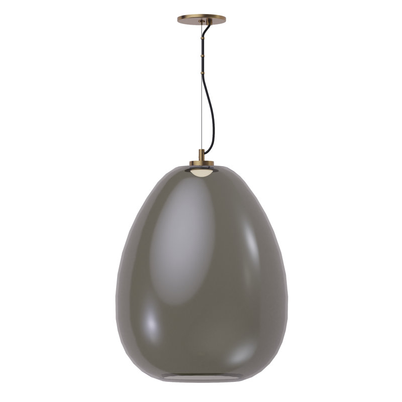 Kapoor 1 - Light LED Pendant, 21.7" H x 17.6" W x 17.6" D, Transparent Smoke