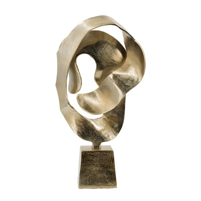 Hanna Decorative Sculpture, Abstract Form Finish, Gold Aluminum 25 Inch