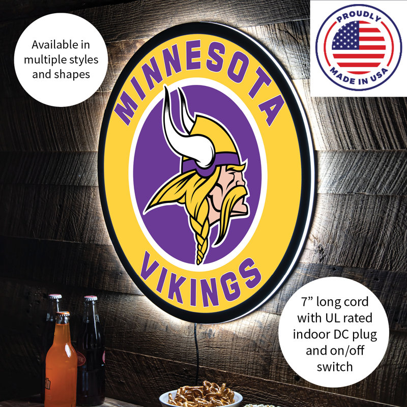 Plaque murale lumineuse NFL, Vikings du Minnesota