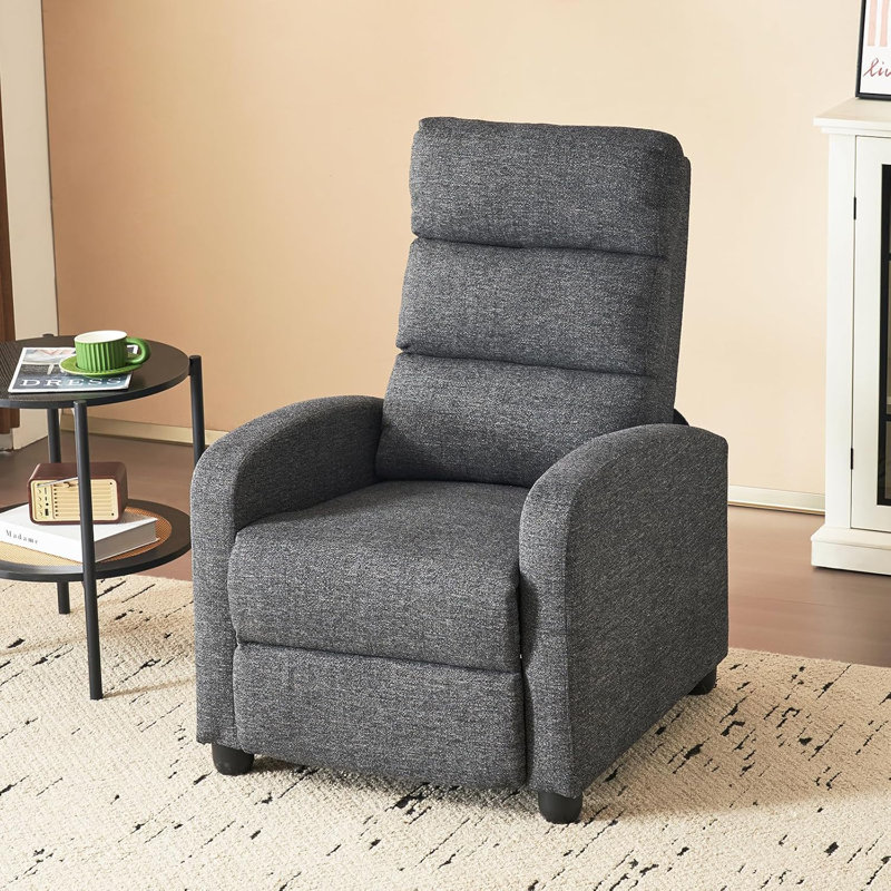 Fauteuil inclinable manuel rembourré 19 po, Gris foncé