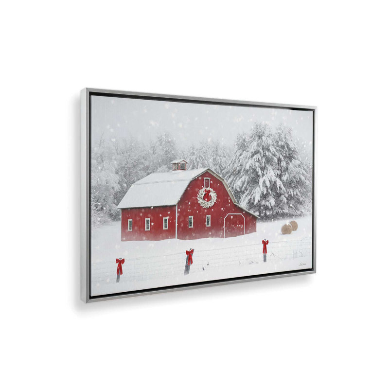 «Snow Country Christmas» par Lori Deiter, reproduction d'art, L 48 x H 36, Argent, Toile avec cadre
