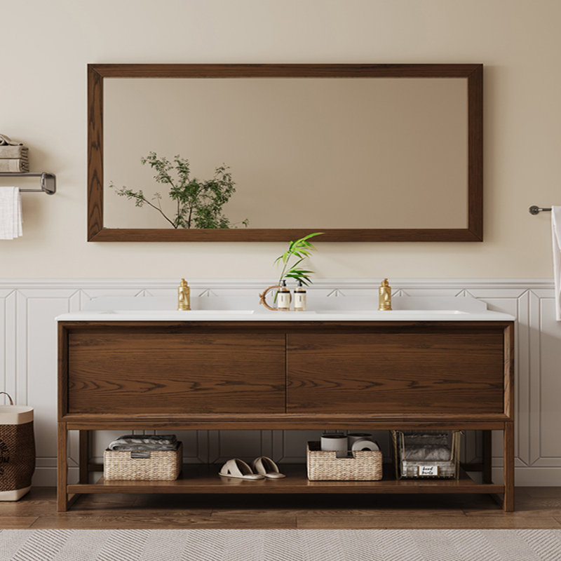 American village style simple bathroom Vanity, 70.9"