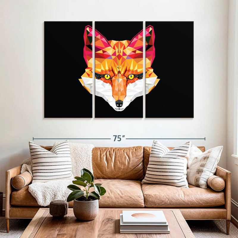 Geometric Fox, 42" H x 65" W