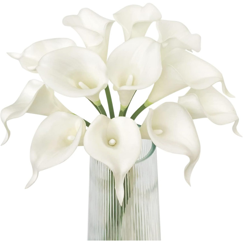 12Pcs White Artificial Calla Lily Flowers