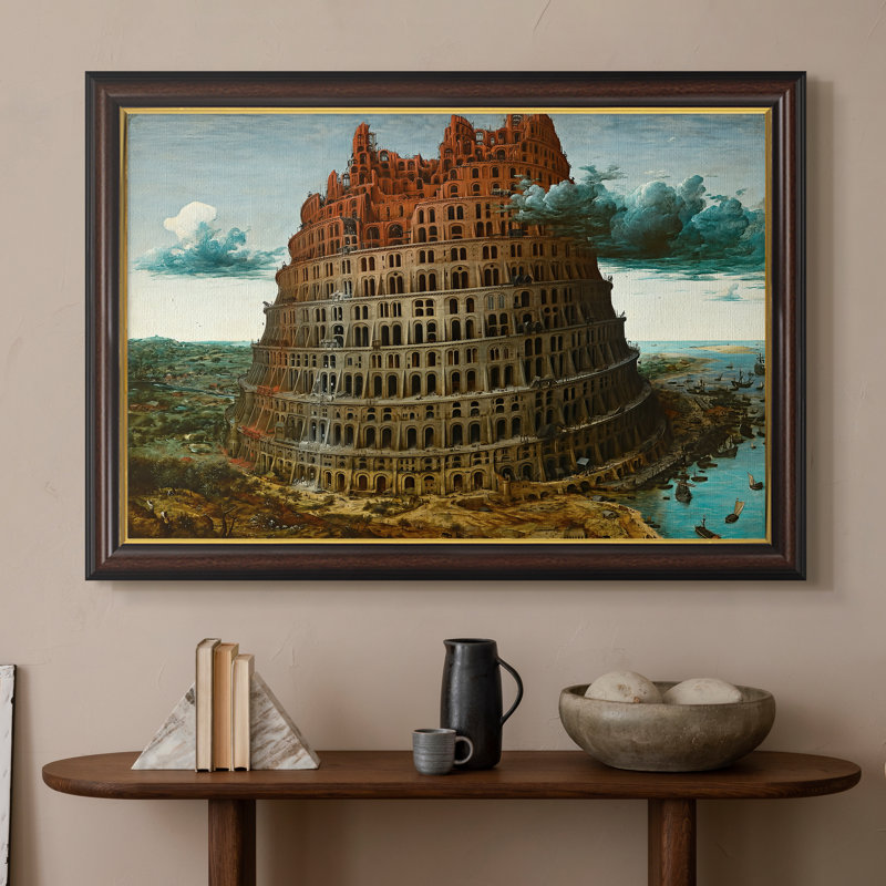 La tour de Babel, v. 1568 - Peter Bruegel l'Ancien - Toile encadrée sur mesure, 16x22 INNER SIZE, Framed Canvas
