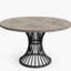 Table de salle à manger campagnarde ronde de 47 pouces avec base en sablier, finition en bois gris pour les intérieurs rustiques modernes