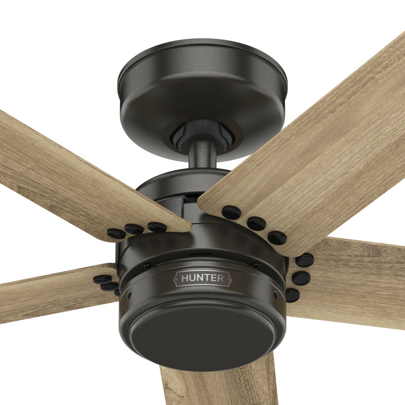 52" Burton 5 - Blade Damp Rated Ceiling Fan And Wall Control, Noble Bronze