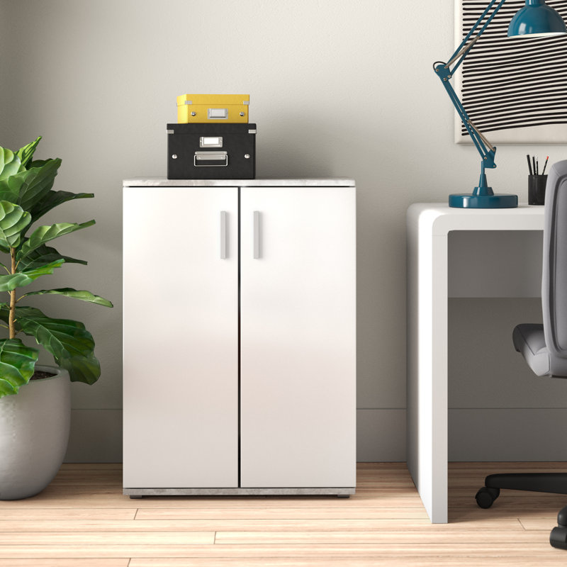 Frieda 2 -Door Storage Cabinet, Grey/White