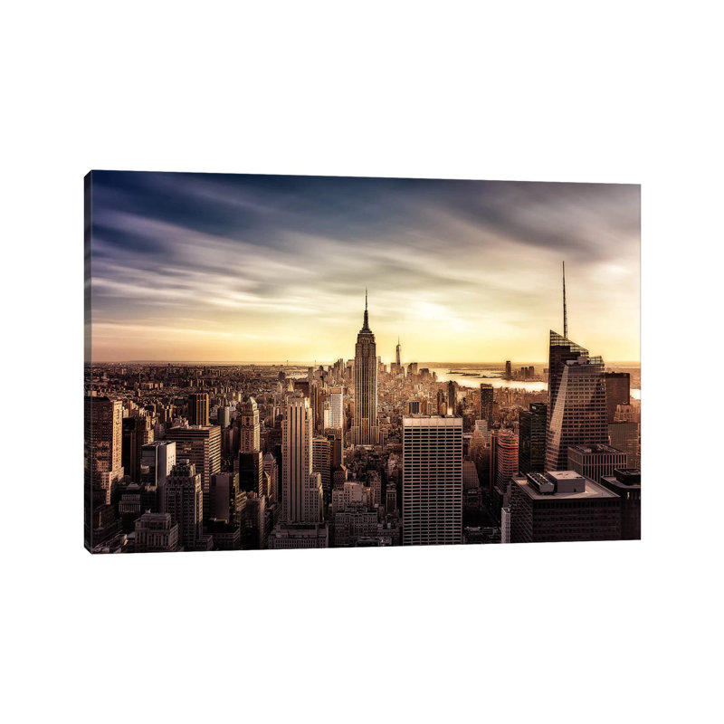 Long Sunset by Javier De La Torre - Wrapped Canvas Print, 20.32 cm H x 30.48 cm W