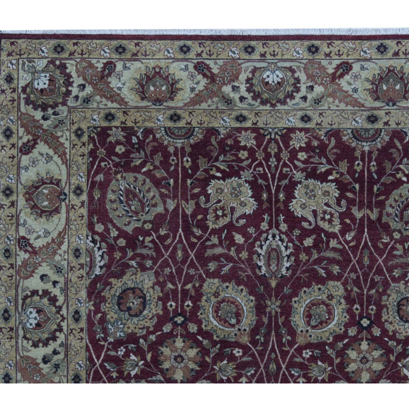 Wool Oriental Area Rug in Wine/Brown