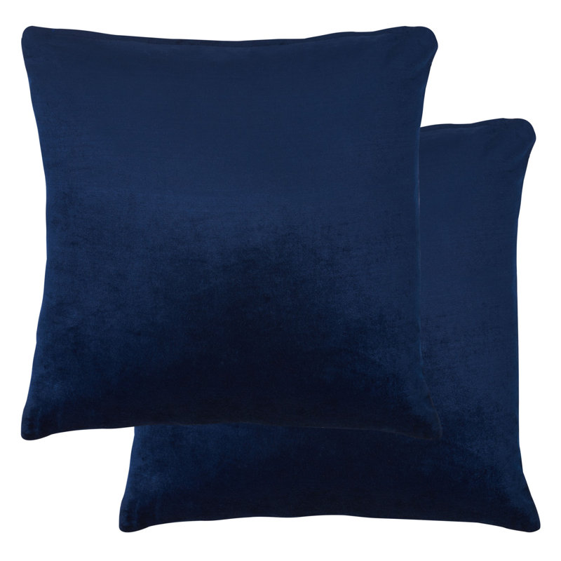 Velvet Reversible Pillow Cover, 18" H x 18" W, Navy