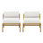 La Fiora Outdoor Patio Teak Finished Iron Club Chair, Set Of 2