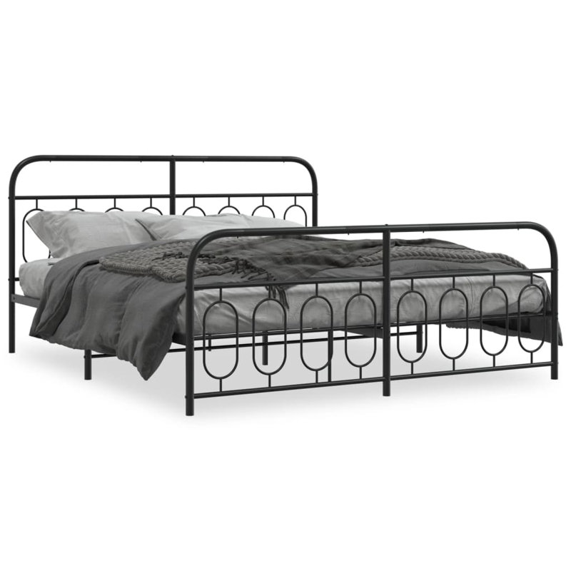 Raaghav Metal Bed, Black, Small Single (2'6)
