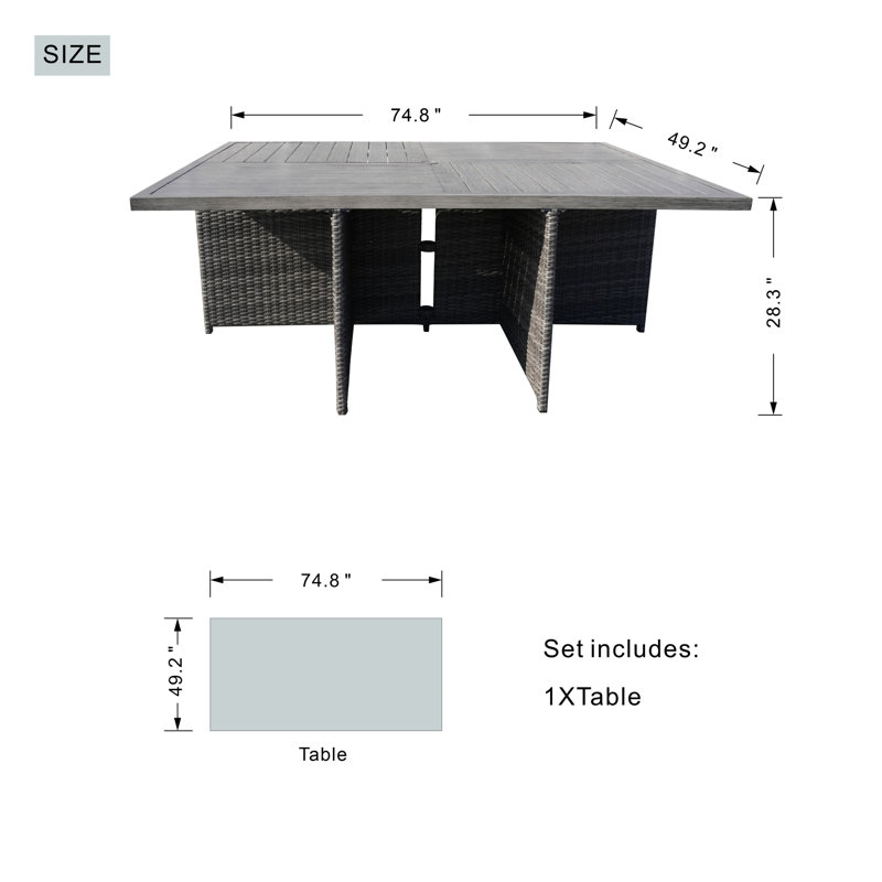 Norcross Patio Dining Table, Gray