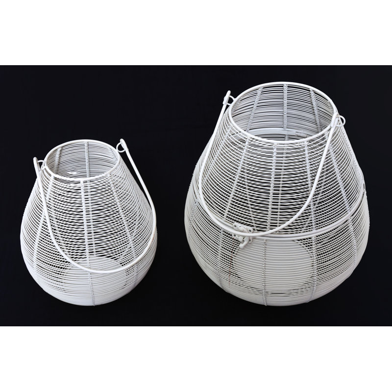 Metal Floor Lantern, White