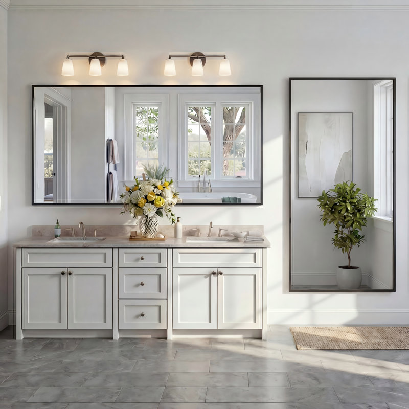 Miroir mural de salle de bain Lunara, 60 po x 28 po