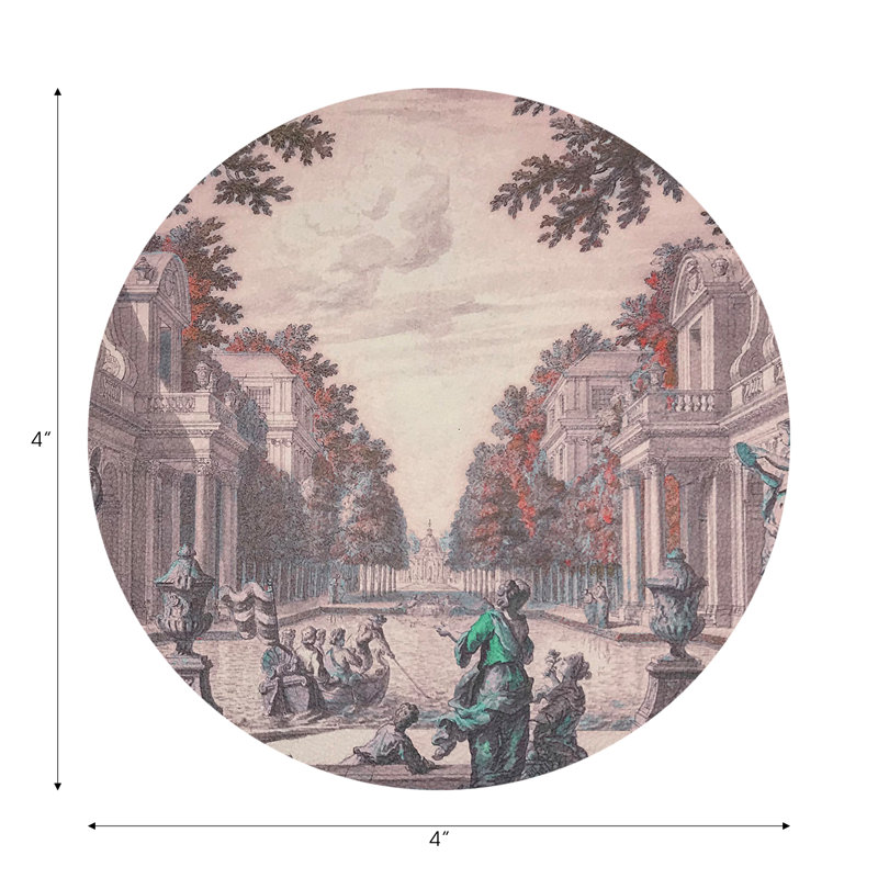 Dimanche A Paris Sunrise Vegan Leather Round Coasters, Sunset