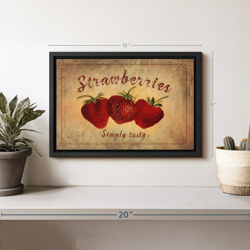 «Tasty Strawberries Wall Art», H 9 po x l 13 po