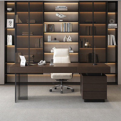 Modern Minimalist Smoked  Desk