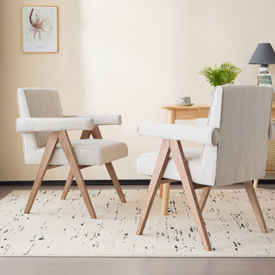 Fauteuil de salle à manger en tissu Poppy
