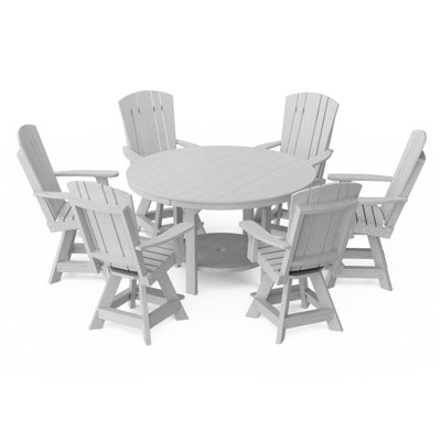 Ensemble de salle à manger 7 pièces à hauteur de comptoir avec chaises pivotantes Heritage
