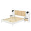 Structure de lit grand format en bois massif jumelée à des tables de chevet et une lampe assorties-1279794227