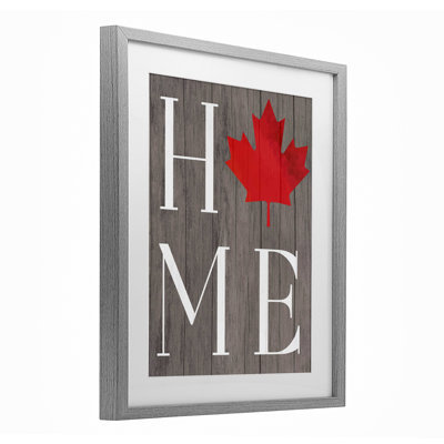«Maple Leaf Home Typographie», reproduction encadrée sous verre, design par Lil 'Rue
