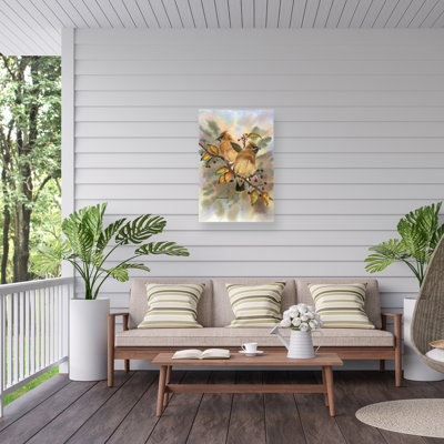 Dave Bartholet Cedar Waxwings Outdoor  Canvas